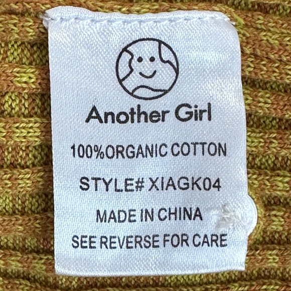 Another Girl Lime Brown Space Dye Ribbed Organic Cotton Cropped Polo Top XIAGK04 - Picture 6 of 7